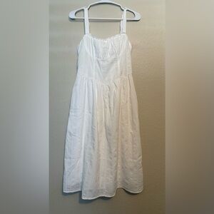 wild fable White Cotton Sundress with Spaghetti Straps